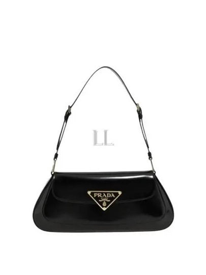 Triangle Logo Brushed Shoulder Bag Black - PRADA - BALAAN 2