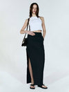 Asymmetric Maxi H Line Skirt Stripe Black - ULKIN - BALAAN 1