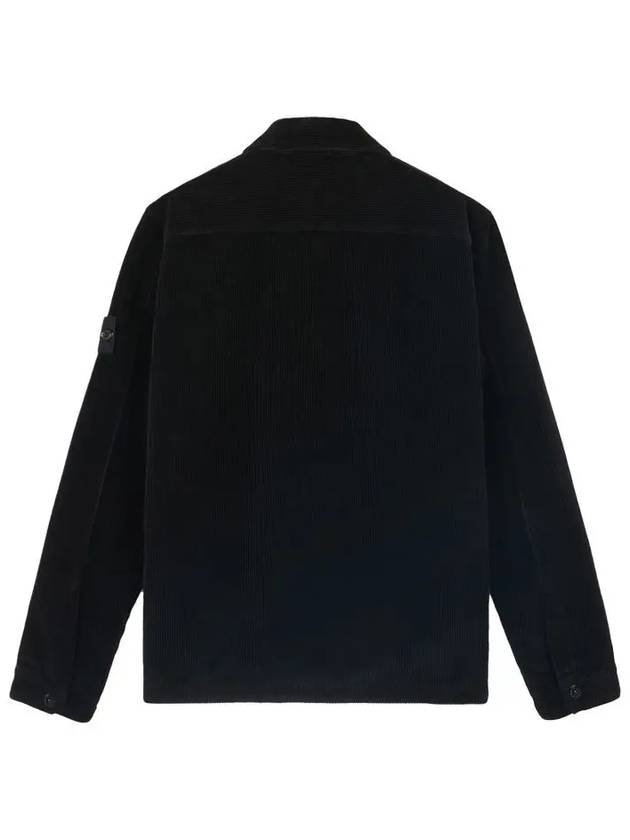 Organic Cotton Corduroy Zip-Up Jacket Black - STONE ISLAND - BALAAN 4