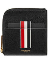 Three Stripes Intarsia Coin Wallet Black - THOM BROWNE - BALAAN 1