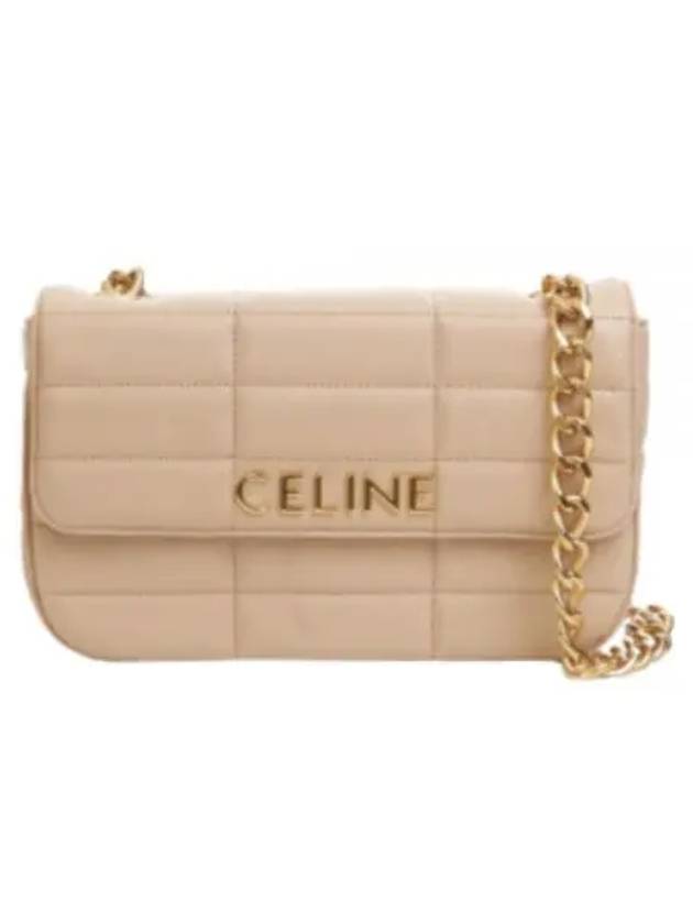 Monochrome Matelasse Chain Shoulder Bag Beige - CELINE - BALAAN 2