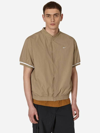 Woven Short Sleeve Windbreaker Top DX3342 247 Beige MENS L Euro Fit - NIKE - BALAAN 1