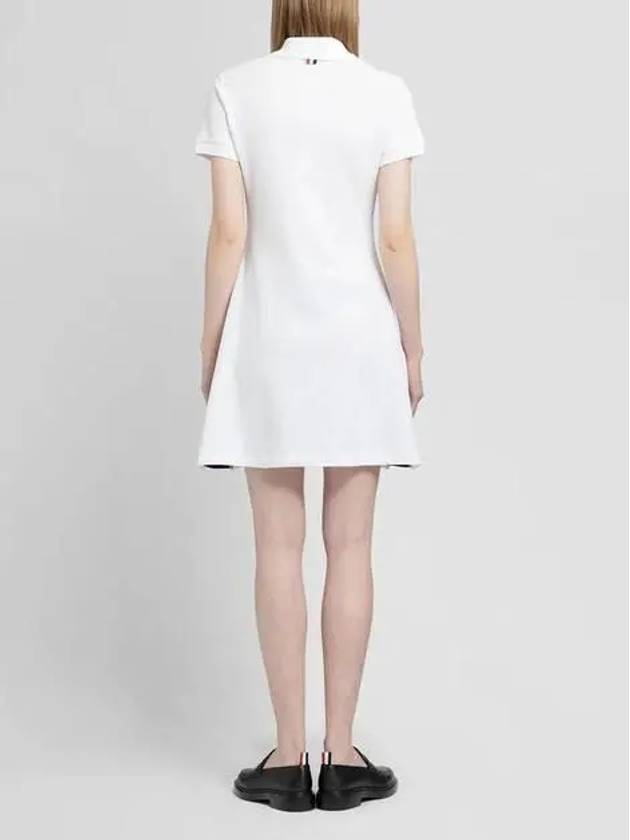 Women's Logo Patch Tennis Flare Short Dress White - THOM BROWNE - BALAAN 6