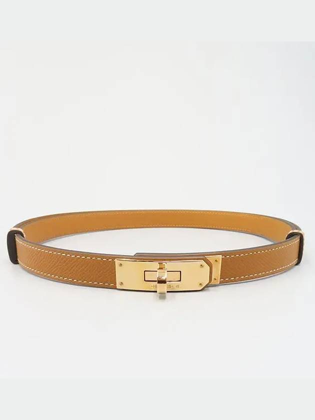 H069853CD37 Brown Leather Kelly 18 Turn Lock Detail Women s Belt - HERMES - BALAAN 2