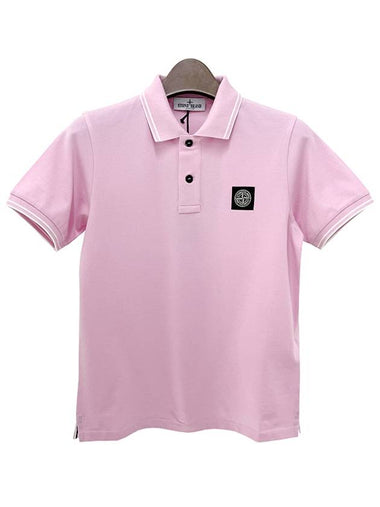 Kids Logo Patch Polo Short Sleeve T Shirt 14 Pink 801621348 V0080 - STONE ISLAND - BALAAN 1