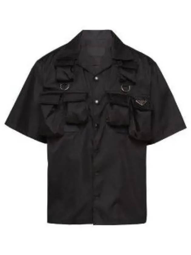 Short Sleeved Re Nylon Shirt Black - PRADA - BALAAN 2