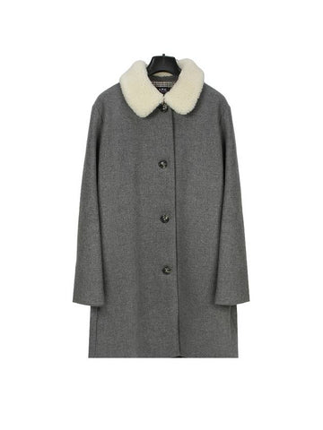 WoMen's New Doll Wool Single Coat Heathered Grey - A.P.C. - BALAAN 1