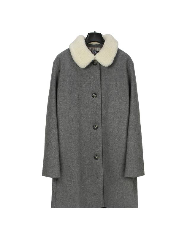 Women's New Doll Wool Single Coat Heathered Grey - A.P.C. - BALAAN 2