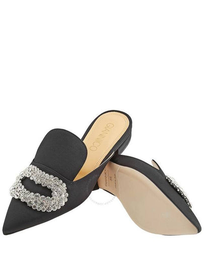 Giannico Ladies Black Daphne Flat Satin Mules, Brand Size 36 ( US Size 6 ) - GIANNICO - BALAAN 2