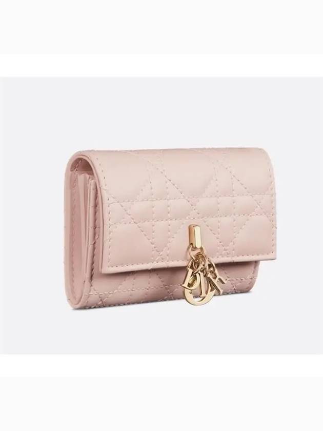 XS Lady Cannage Lambskin Half Wallet Powder Pink - DIOR - BALAAN 3