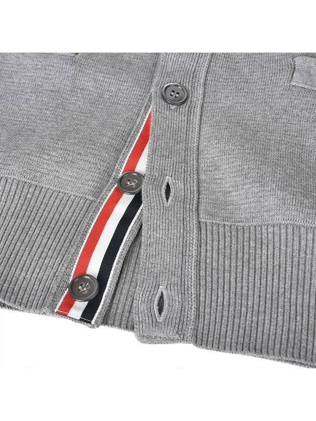 Milano Stitch Sprite Armband Cotton V-neck Cardigan Light Grey - THOM BROWNE - BALAAN 5