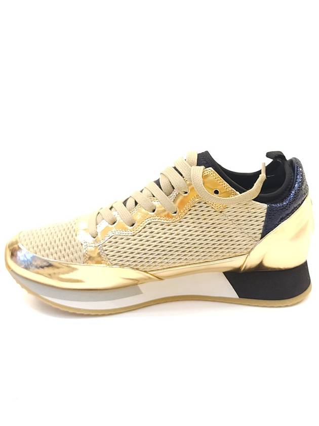 Leather Fabric Low-Top Sneakers Gold - PHILIPPE MODEL - BALAAN 4