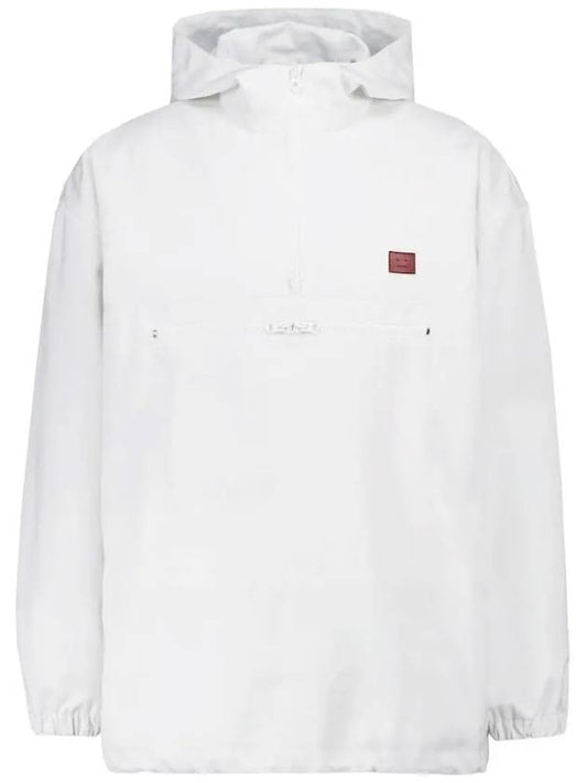 Women's Face Logo Hooded Anorak Jacket White - ACNE STUDIOS - BALAAN 2