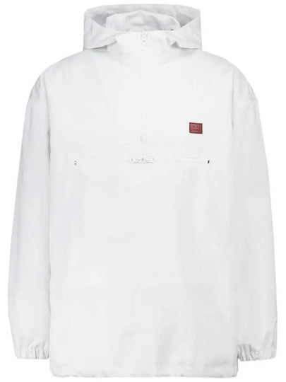 WoMen's Face Logo Hooded Anorak Jacket White - ACNE STUDIOS - BALAAN 2