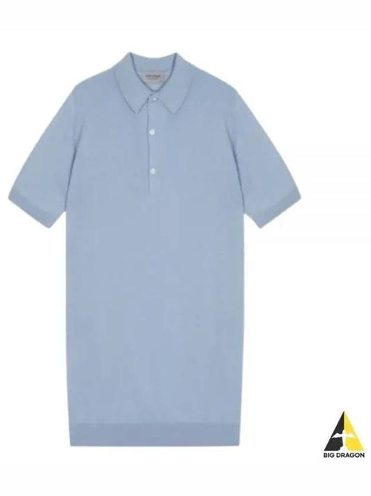 Adrian Cotton Polo Shirt Mirage Blue - JOHN SMEDLEY - BALAAN 2