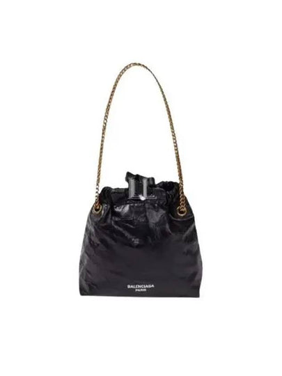 Crush Small Leather Shoulder Bag Black - BALENCIAGA - BALAAN 2