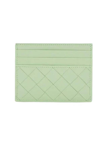 Intrecciato Leather Card Wallet Fresh Mint - BOTTEGA VENETA - BALAAN 1