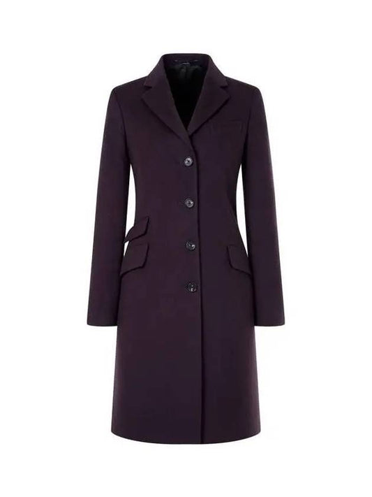 8th Anniversary Last 15 Double Coupon 9 7 8 Women s Soft Wool Single Coat Dark Purple - PAUL SMITH - BALAAN 1