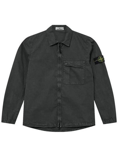 Old Treatment Garment Dyed Overshirt Jacket Charcoal - STONE ISLAND - BALAAN 2