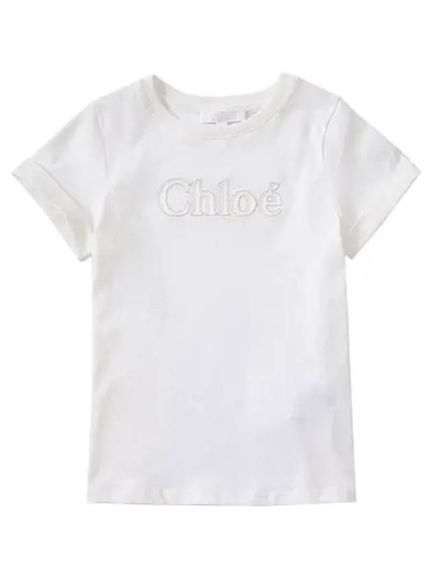 C20110 117 Logo Embroidered Kids Short Sleeve Tee - CHLOE - BALAAN 3