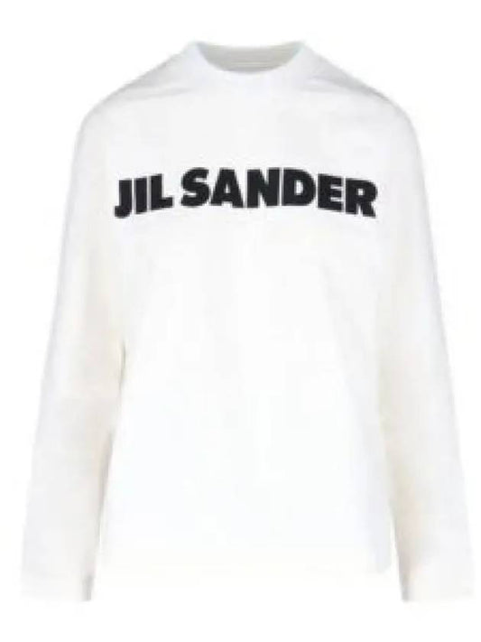 Logo Print Long Sleeve T Shirt White - JIL SANDER - BALAAN 2