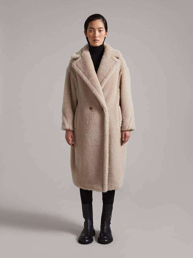 Tedgirl Double Breasted Shearling Coat Beige - MAX MARA - BALAAN 3