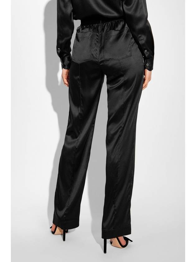 Women's Stretch Silk Straight Pants Black - TOM FORD - BALAAN 5