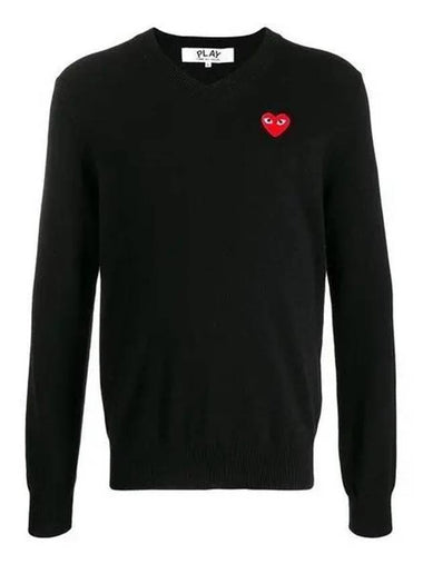 AZ N002 Red Heart Logo Patch Sweater AZN002051P1N002 1049858 - COMME DES GARCONS - BALAAN 1