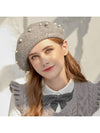 golf wear pearl line wool beret Pearl line wool Beret Light Gray - J JANE - BALAAN 1