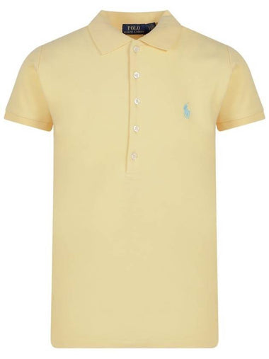 Women's Julie Logo Embroidered Short Sleeve PK Shirt Yellow - POLO RALPH LAUREN - BALAAN 1