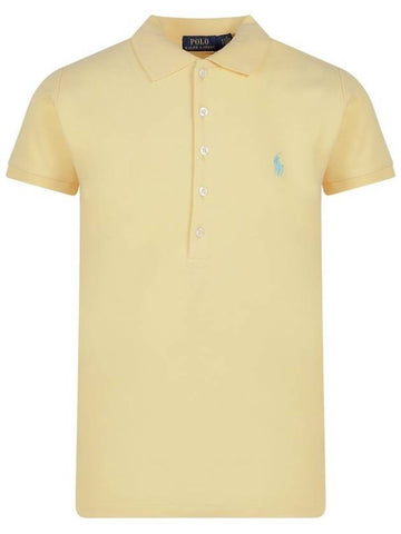 Women's Julie Embroidered Logo Short Sleeve Polo Shirt Yellow - POLO RALPH LAUREN - BALAAN 1