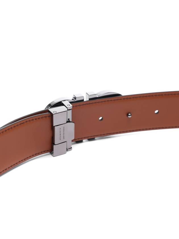 Reversible Leather Belt Black - SALVATORE FERRAGAMO - BALAAN 7