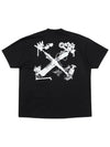 Scan Arrow Over Crew Neck Short Sleeve T-Shirt Black - OFF WHITE - BALAAN 3