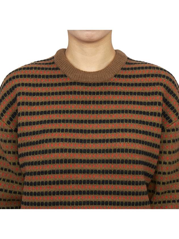 Striped Jacquard Wool Knit Top Brown - JW ANDERSON - BALAAN 8