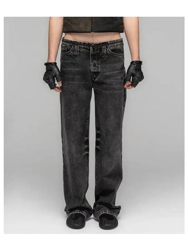 U FLEXOR WIDE LEG JEAN BLACK - 032C - BALAAN 1