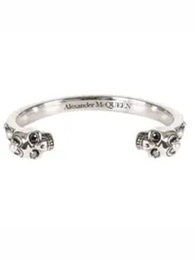 Twin Skull Cuff Bracelet Silver - ALEXANDER MCQUEEN - BALAAN 4