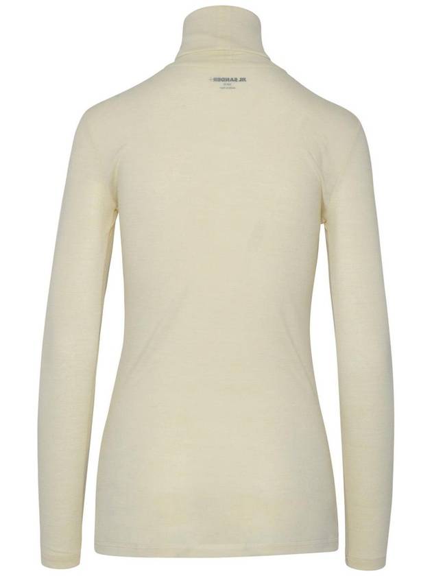 Women's Logo Print High Neck Long Sleeve T-Shirt Natural - JIL SANDER - BALAAN 4