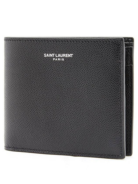 Logo East West Half Wallet Black - SAINT LAURENT - BALAAN 2