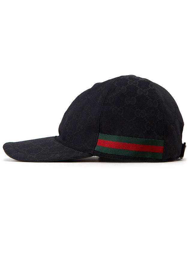 Original GG Web Supreme Canvas Baseball Ball Cap Black - GUCCI - BALAAN 4