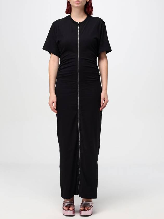 Zip up maxi long dress black - MSGM - BALAAN 2