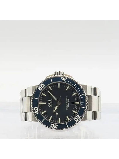 01 733 7653 4155 AQUIS Deep Blue Dial Automatic See through Back Steel 43MM Men s Watch - ORIS - BALAAN 2