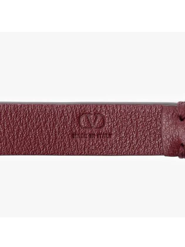 V Logo Leather Bracelet Red - VALENTINO - BALAAN 4