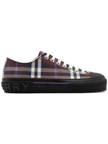 Vintage Check Canvas Low-Top Sneakers Deep Maroon - BURBERRY - BALAAN 1