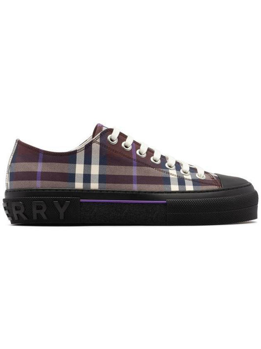 Jack Vintage Check Canvas Low-Top Sneakers Deep Maroon - BURBERRY - BALAAN 1