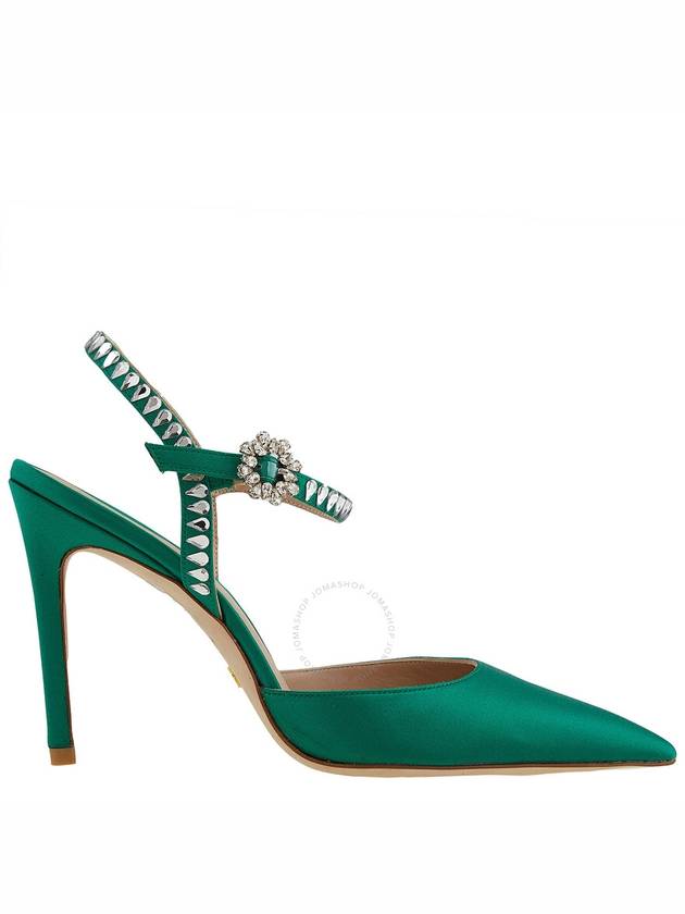 Stuart Weitzman Ladies Kelly Green Gemcut 100 Ankle Strap Pump, Brand Size 36 ( US Size 5.5 ) - STUART WEITZMAN - BALAAN 1