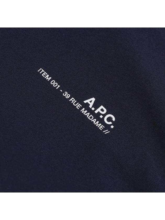 Item Logo Crew Neck Short Sleeve T-Shirt Navy - A.P.C. - BALAAN 5