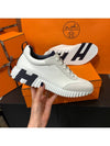 Women's Bouncing Sneakers Goat Skin White Leather H Navy Blue Logo - HERMES - BALAAN 2