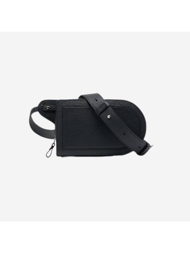 Pin City Calf Leather Cross Bag Black - DELVAUX - BALAAN 1