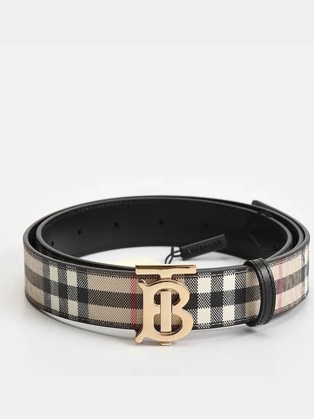 gold-plated TB vintage check canvas belt - BURBERRY - BALAAN 4
