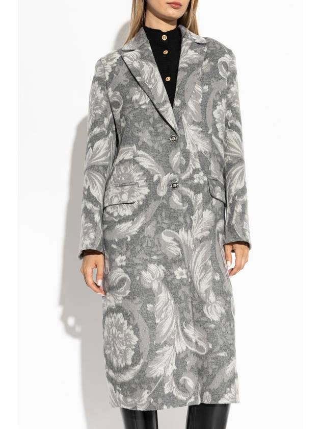 Versace Coat With Barocco Pattern, Women's, Grey - VERSACE - BALAAN 3